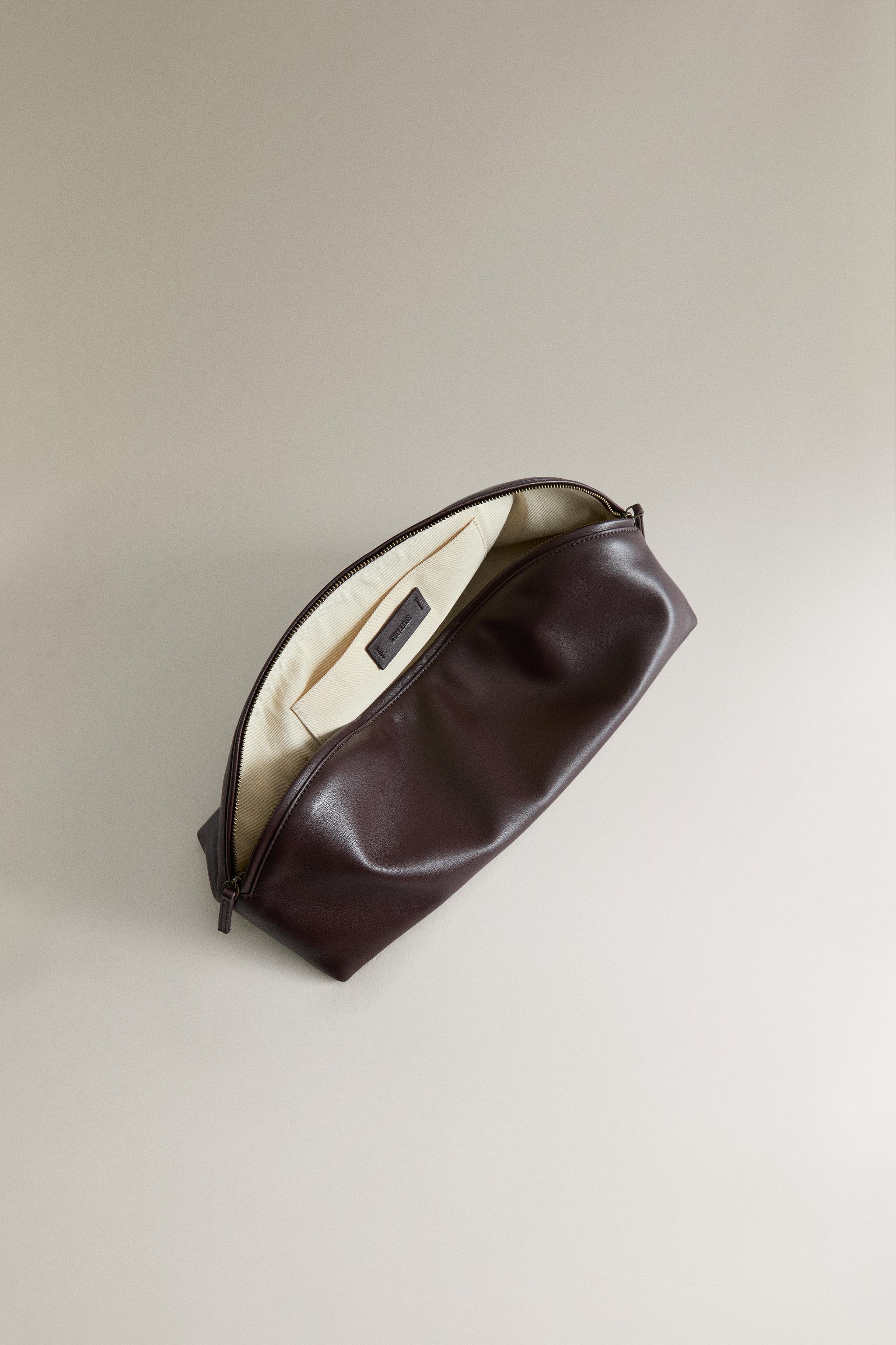 GRANDE TROUSSE DE TOILETTE CUIR DEMI-LUNE